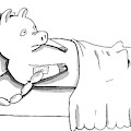 A Pig Is Hooked Up To An Iv Shaped Like Sausages Drawing by Trevor Hoey
