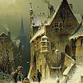 A Small Town in the Rhine Painting by August Schlieker A Small Town in the Rhine Painting by August Schlieker
