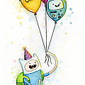 Adventure Time Finn with Birthday Balloons Jake Princess Bubblegum BMO Painting by Olga Shvartsur Adventure Time Finn with Birthday Balloons Jake Princess Bubblegum BMO Painting by Olga Shvartsur
