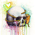 Adventure Time Jake Hugging Skull Watercolor Art by Olga Shvartsur Adventure Time Jake Hugging Skull Watercolor Art by Olga Shvartsur
