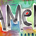 AMEN- colorful word art painting Painting by Linda Woods AMEN- colorful word art painting Painting by Linda Woods