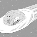 An Alien Cruises Through Space In A Flying Saucer