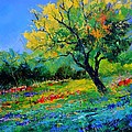 An oak amid flowers in Texas Painting by Pol Ledent An oak amid flowers in Texas Painting by Pol Ledent