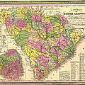 Antique Map Of South Carolina And Charleston 1850 Art Print by Mountain ...