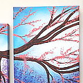 Asian Bloom Triptych Painting by Darren Robinson Asian Bloom Triptych Painting by Darren Robinson