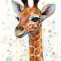 Baby Giraffe Watercolor Painting by Olga Shvartsur Baby Giraffe Watercolor Painting by Olga Shvartsur