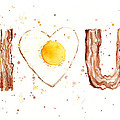 Bacon and Egg I Love You Painting by Olga Shvartsur Bacon and Egg I Love You Painting by Olga Shvartsur