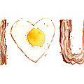 Bacon and Egg LOVE Painting by Olga Shvartsur Bacon and Egg LOVE Painting by Olga Shvartsur