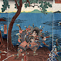 Battle Of Yashima, 1185 Drawing by Utagawa Yoshitora Battle Of Yashima, 1185 Drawing by Utagawa Yoshitora