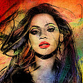 Beyonce Painting by Mark Ashkenazi Beyonce Painting by Mark Ashkenazi