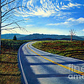Birch tree along the road Painting by Christopher Shellhammer Birch tree along the road Painting by Christopher Shellhammer