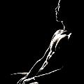 Black and White Profile Painting by Troy Caperton Black and White Profile Painting by Troy Caperton