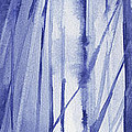 Blue and White Abstract Panoramic Painting Painting by Beverly Brown Prints
