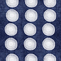 Blue and White Shibori Balls Painting by Linda Woods Blue and White Shibori Balls Painting by Linda Woods