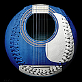 Blue Guitar Baseball White Laces Square Photograph by Andee Design Blue Guitar Baseball White Laces Square Photograph by Andee Design