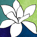 Blue Magnolia 1- floral art Painting by Linda Woods Blue Magnolia 1- floral art Painting by Linda Woods