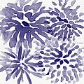 Blue Mums- Watercolor Floral Art Mixed Media by Linda Woods Blue Mums- Watercolor Floral Art Mixed Media by Linda Woods