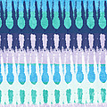 Blue Tie Dye Painting by Linda Woods Blue Tie Dye Painting by Linda Woods