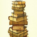 Books and little Bird Painting by Kestutis Kasparavicius Books and little Bird Painting by Kestutis Kasparavicius