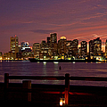 Boston skyline sunset Photograph by Jeff Folger Boston skyline sunset Photograph by Jeff Folger