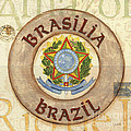 Brazil Coat of Arms Painting by Debbie DeWitt Brazil Coat of Arms Painting by Debbie DeWitt