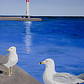 Bronte Lighthouse Gulls in Oil Painting by Laurel Best Bronte Lighthouse Gulls in Oil Painting by Laurel Best