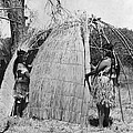 Building A Yokut House Metal Print by Underwood Archives Onia