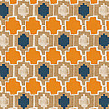 Burlap Blue and Orange design Painting by Linda Woods Burlap Blue and Orange design Painting by Linda Woods