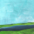 By The River- abstract landscape painting Painting by Linda Woods By The River- abstract landscape painting Painting by Linda Woods