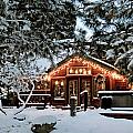 Cabin with Christmas Lights Photograph by Dawn Key Cabin with Christmas Lights Photograph by Dawn Key