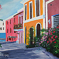 Callejon En El Viejo San Juan Painting by Luis F Rodriguez Callejon En El Viejo San Juan Painting by Luis F Rodriguez