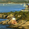 Castle Hill Light and Inn Newport Rhode Island Painting by Christine Hopkins Castle Hill Light and Inn Newport Rhode Island Painting by Christine Hopkins
