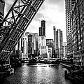 Chicago Kinzie Street Bridge Black and White Picture Photograph by Paul Velgos Chicago Kinzie Street Bridge Black and White Picture Photograph by Paul Velgos