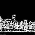 Chicago Skyline Fractal Black and White Photograph by Adam Romanowicz