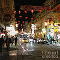 China Town At Night Painting by Linda Woods China Town At Night Painting by Linda Woods