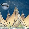 Christmas Night At Denver International Airport by Juli Scalzi Christmas Night At Denver International Airport by Juli Scalzi