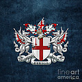 City of London - Coat of Arms over Blue Leather Digital Art by Serge Averbukh City of London - Coat of Arms over Blue Leather Digital Art by Serge Averbukh