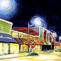 Cleveland Mississippi at Night Painting by Karl Wagner Cleveland Mississippi at Night Painting by Karl Wagner