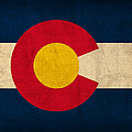 Colorado State Flag Art on Worn Canvas Mixed Media by Design Turnpike Colorado State Flag Art on Worn Canvas Mixed Media by Design Turnpike