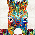Colorful Donkey Art - Mr. Personality - By Sharon Cummings Painting by Sharon Cummings Colorful Donkey Art - Mr. Personality - By Sharon Cummings Painting by Sharon Cummings