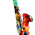 Colorful Saxophone by Sharon Cummings Painting by Sharon Cummings Colorful Saxophone by Sharon Cummings Painting by Sharon Cummings