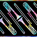 Colorwashed Trombones Painting by Jenny Armitage