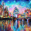 Contemporary Downtown Austin Art painting Night Skyline Cityscape painting Texas Painting by Svetlana Novikova Contemporary Downtown Austin Art painting Night Skyline Cityscape painting Texas Painting by Svetlana Novikova