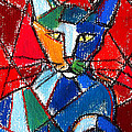 Cubist Colorful Cat by Mona Edulesco Cubist Colorful Cat by Mona Edulesco