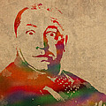 Curly Three Stooges Watercolor Portrait On Worn Canvas by Design Turnpike Curly Three Stooges Watercolor Portrait On Worn Canvas by Design Turnpike