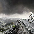 Cyclist Climbs To The Top Photograph by Peepo