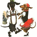 Dancing Dachshunds Painting by Margaryta Yermolayeva Dancing Dachshunds Painting by Margaryta Yermolayeva