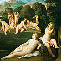 Diana and Callisto Painting by Palma Vecchio Diana and Callisto Painting by Palma Vecchio