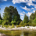 Door County Cana Island Lighthouse Panorama Painting by Christopher Arndt
