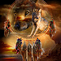 Dream Catcher - WolfLand Mixed Media by Carol Cavalaris Dream Catcher - WolfLand Mixed Media by Carol Cavalaris
